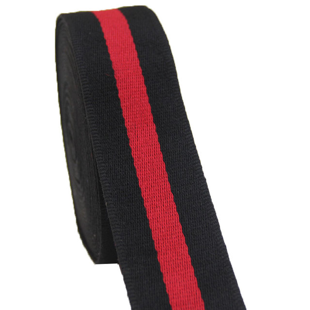 Taśma tapicerska bawełniana twill, 2 cali szerokości, kolor czarny/czerwony, grubość 1.8 mm, 50 m/rolka - Wianko - 4