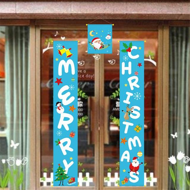 Dekoracja świąteczna na okna i drzwi - nowy rok 2022, boże narodzenie, ramki na kuplety, flagi - Wianko - 3