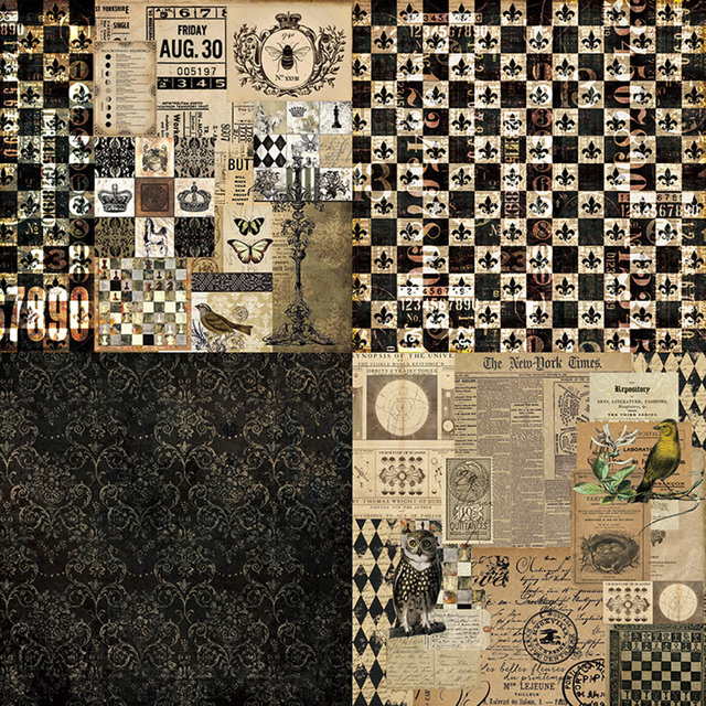 Papier do scrapbookingu Vintage Chzimade - 12 arkuszy z różami - Craft papier dekoracyjny tło - Wianko - 6