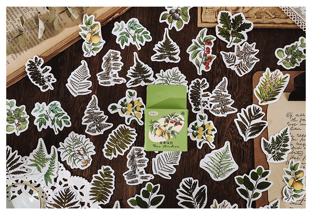 46 sztuk naklejek z motylkami i roślinami w stylu Ins - idealne do Scrapbookingu, Bullet Journal oraz dekoracji. Estetyczne i urocze naklejki papiernicze - Wianko - 14
