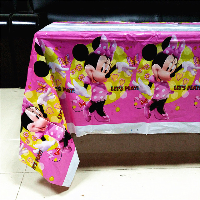 Jednorazowe naczynia na imprezę - Dekoracje na urodziny z myszką Minnie, właściwe do Baby Shower, w kolorach różowym, czerwonym i złotym - Wianko - 10