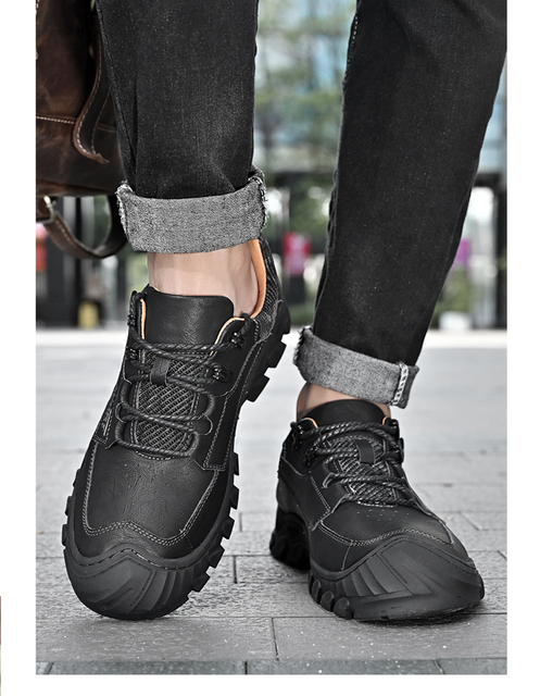 Męskie skórzane buty na co dzień, duże rozmiary, antypoślizgowe - Wianko - 11