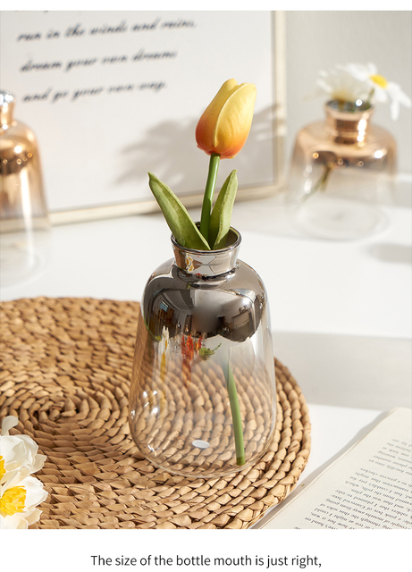 Nordic szklany wazon gradientowy złoty - dekoracja suszonych kwiatów i roślin, wazon hydroponiczny - Wianko - 10