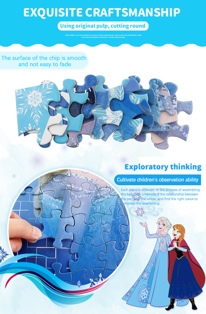 Mrożone Puzzle Księżniczka Syrenka Disney 100 sztuk - Zabawka Montessori dla Dzieci - Wianko - 3