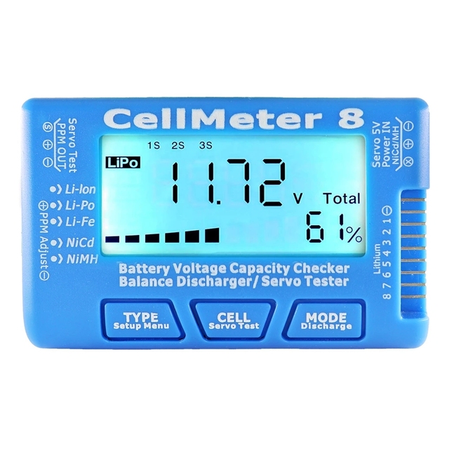 Miernik napięcia RC CellMeter-8 1-8S dla akumulatorów LiPo, Li-lon i NiMH - Wianko - 1