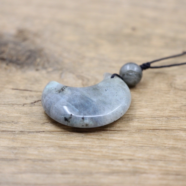 Wisiorek naszyjnik z naturalnym kamieniem crescence Moon - biżuteria uzdrawiająca z kryształem ametystowym, labradorytem, amazonitem i różowym kwarcem - Wianko - 6