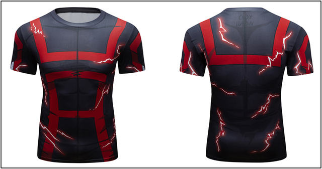 Męska kompresyjna koszulka treningowa z krótkim rękawem - Quick Dry, do biegania, Crossfit, sport, jogging, t-shirt - Wianko - 28