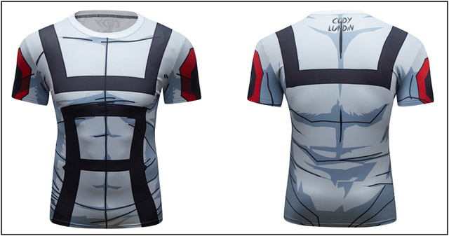 Męska kompresyjna koszulka treningowa z krótkim rękawem - Quick Dry, do biegania, Crossfit, sport, jogging, t-shirt - Wianko - 29