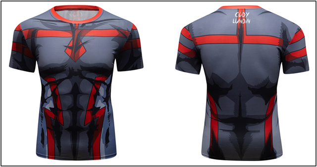 Męska kompresyjna koszulka treningowa z krótkim rękawem - Quick Dry, do biegania, Crossfit, sport, jogging, t-shirt - Wianko - 19