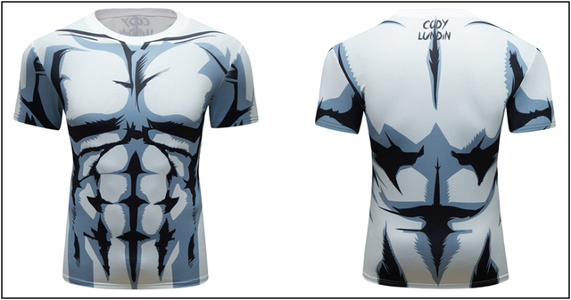 Męska kompresyjna koszulka treningowa z krótkim rękawem - Quick Dry, do biegania, Crossfit, sport, jogging, t-shirt - Wianko - 17