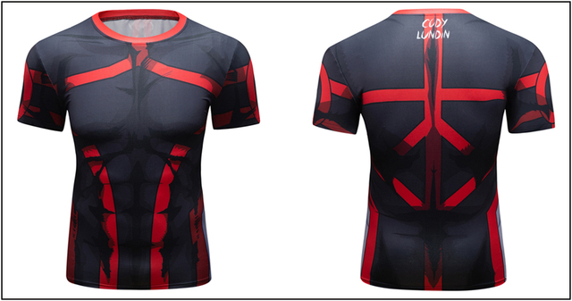 Męska kompresyjna koszulka treningowa z krótkim rękawem - Quick Dry, do biegania, Crossfit, sport, jogging, t-shirt - Wianko - 15