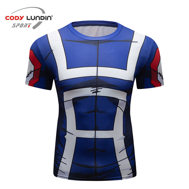 Męska kompresyjna koszulka treningowa z krótkim rękawem - Quick Dry, do biegania, Crossfit, sport, jogging, t-shirt - Wianko - 24