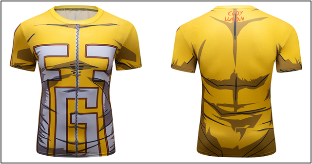 Męska kompresyjna koszulka treningowa z krótkim rękawem - Quick Dry, do biegania, Crossfit, sport, jogging, t-shirt - Wianko - 8