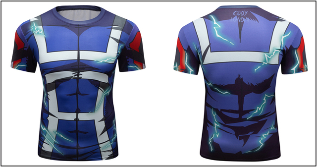 Męska kompresyjna koszulka treningowa z krótkim rękawem - Quick Dry, do biegania, Crossfit, sport, jogging, t-shirt - Wianko - 11