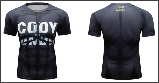 Męska kompresyjna koszulka treningowa z krótkim rękawem - Quick Dry, do biegania, Crossfit, sport, jogging, t-shirt - Wianko - 20