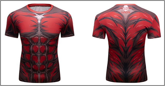 Męska kompresyjna koszulka treningowa z krótkim rękawem - Quick Dry, do biegania, Crossfit, sport, jogging, t-shirt - Wianko - 30