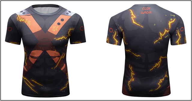Męska kompresyjna koszulka treningowa z krótkim rękawem - Quick Dry, do biegania, Crossfit, sport, jogging, t-shirt - Wianko - 27