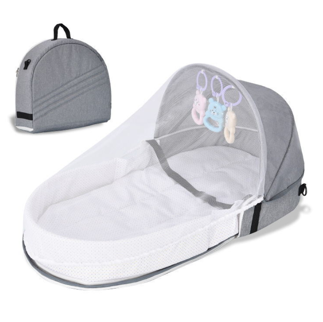 Łóżeczko ochronne dla niemowląt 0-12 miesięcy z przenośną moskitierą i oddychającym śpiworem - Wianko - 10