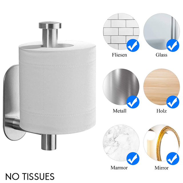 Samoprzylepny uchwyt na papier toaletowy bez wiercenia, z 4 sztukami - Wianko - 2