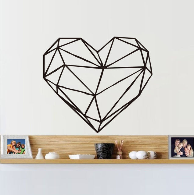 Naklejka ścienna w kształcie serca – nowoczesny design geometryczny, DIY, wodoodporna, winylowa tablica dekoracyjna do salonu - SYY91 - Wianko - 3