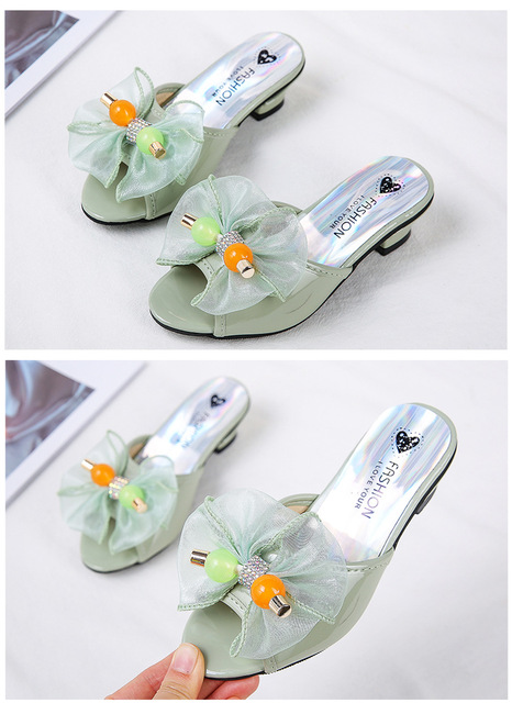 Modne, niskie obcasy koreańskie sandały dziecięce dla dziewczynek - Słodka Księżniczka, skórzane obuwie z opaską - Wianko - 12