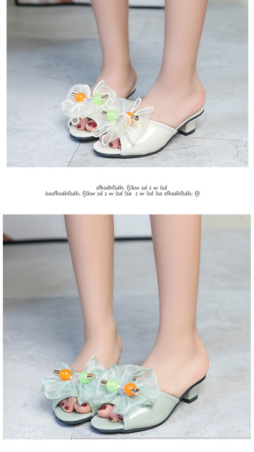 Modne, niskie obcasy koreańskie sandały dziecięce dla dziewczynek - Słodka Księżniczka, skórzane obuwie z opaską - Wianko - 6