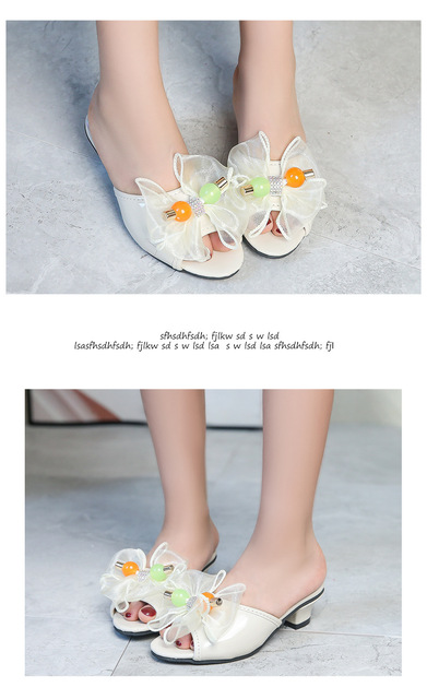 Modne, niskie obcasy koreańskie sandały dziecięce dla dziewczynek - Słodka Księżniczka, skórzane obuwie z opaską - Wianko - 8
