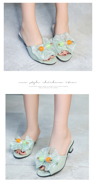 Modne, niskie obcasy koreańskie sandały dziecięce dla dziewczynek - Słodka Księżniczka, skórzane obuwie z opaską - Wianko - 7