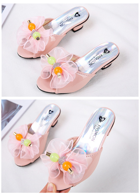 Modne, niskie obcasy koreańskie sandały dziecięce dla dziewczynek - Słodka Księżniczka, skórzane obuwie z opaską - Wianko - 14