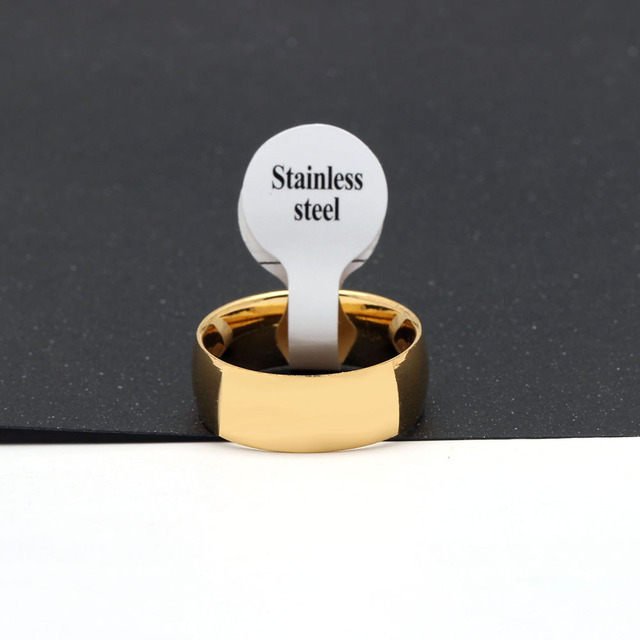 Wygrawerowany pierścień personalizowany z błyszczącą nazwą - złoty kolor, stal nierdzewna, gładki - dla kobiet i mężczyzn - Wianko - 12
