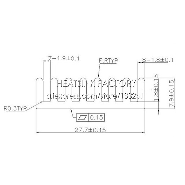 Aluminiowy radiator chłodnicy z dwustronnym grzejnikiem 28x28x8mm (biały/srebrny/czarny/złoty) - Wianko - 3