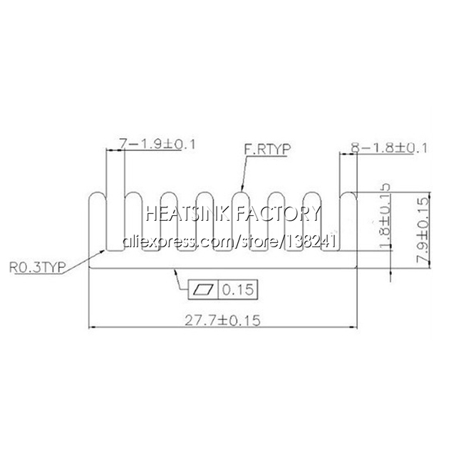 Aluminiowy radiator chłodnicy z dwustronnym grzejnikiem 28x28x8mm (biały/srebrny/czarny/złoty) - Wianko - 7