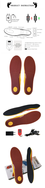 Wkładka do butów podgrzewana USB 4000mAh o kształcie łuku, idealna na zimowe przygody, polowanie, turystykę i narciarstwo - Wianko - 3