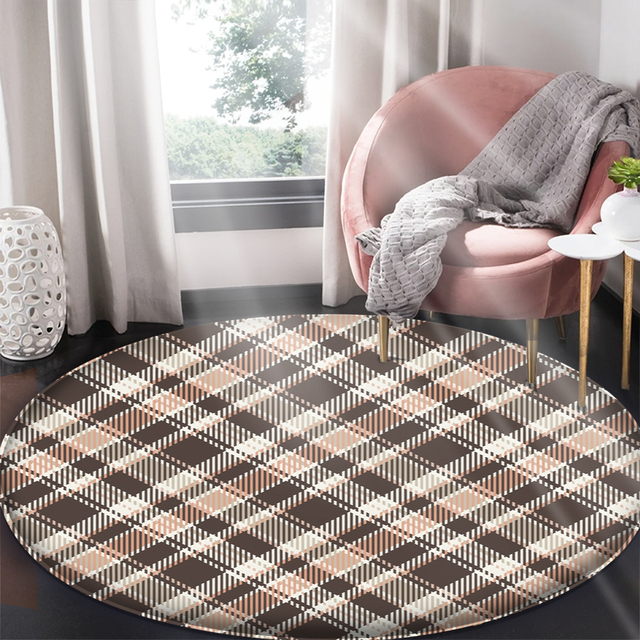 Profesjonalny dywan okrągły z europejską geometrią, flanela z nadrukiem, do salonu i podłogi - Wianko - 12
