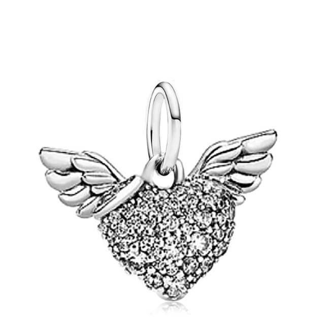 Biały cyrkon Angel Wings - musujące koraliki na bransoletkę Pandora - biżuteria srebrna 2021 - Wianko - 7