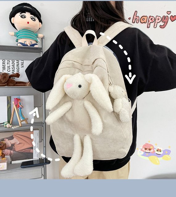Plecak miękki pluszowy z 3D kreskówkowym królikiem w stylu Kawaii, model 2021, dla nastolatek - Wianko - 11