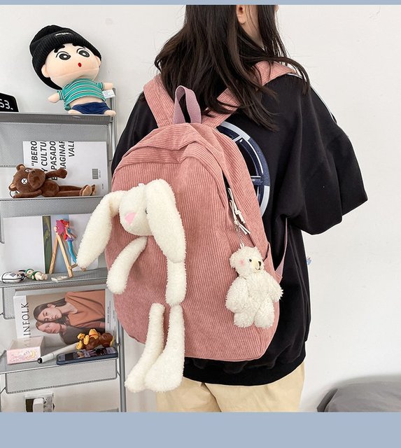 Plecak miękki pluszowy z 3D kreskówkowym królikiem w stylu Kawaii, model 2021, dla nastolatek - Wianko - 10