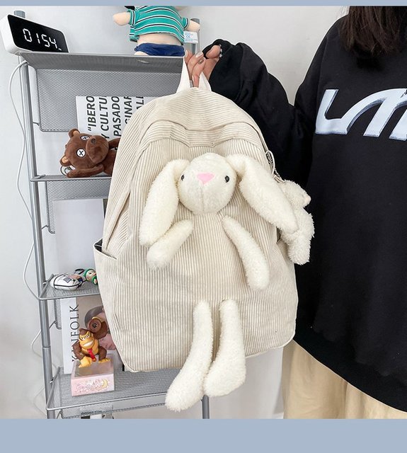 Plecak miękki pluszowy z 3D kreskówkowym królikiem w stylu Kawaii, model 2021, dla nastolatek - Wianko - 12