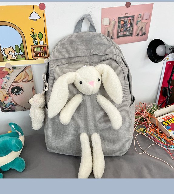 Plecak miękki pluszowy z 3D kreskówkowym królikiem w stylu Kawaii, model 2021, dla nastolatek - Wianko - 14