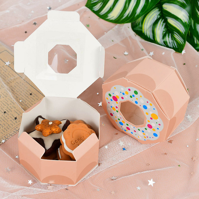 Pudełko prezentowe z 10 sztukami papierowych torebek na pączki, wypełnione czekoladkami - idealne na imprezy tematyczne, śluby i urodziny - Wianko - 3
