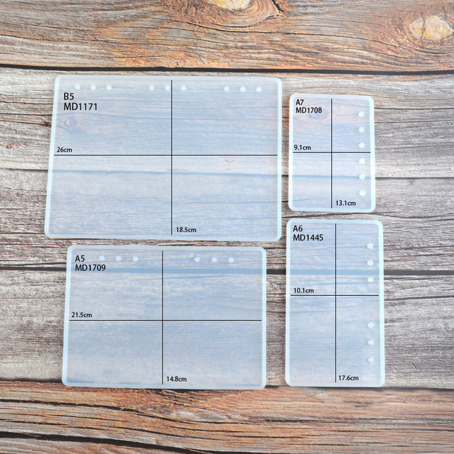 Formy notebooków z DIY silikonową przezroczystą żywicą epoksydową: B5, A5, A6, A7, wysokiej jakości lustrzane osłony - Wianko - 2