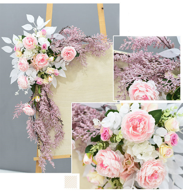 Sztuczny kwiat dekoracje ślubne wierszem - znak witający gości, kreatywne dekoracje fotografią, rekwizyty do drzwi domowych, narożne kwiaty do wianka i girlandy - Wianko - 10