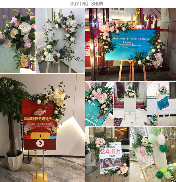 Sztuczny kwiat dekoracje ślubne wierszem - znak witający gości, kreatywne dekoracje fotografią, rekwizyty do drzwi domowych, narożne kwiaty do wianka i girlandy - Wianko - 1