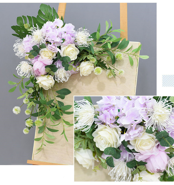Sztuczny kwiat dekoracje ślubne wierszem - znak witający gości, kreatywne dekoracje fotografią, rekwizyty do drzwi domowych, narożne kwiaty do wianka i girlandy - Wianko - 14