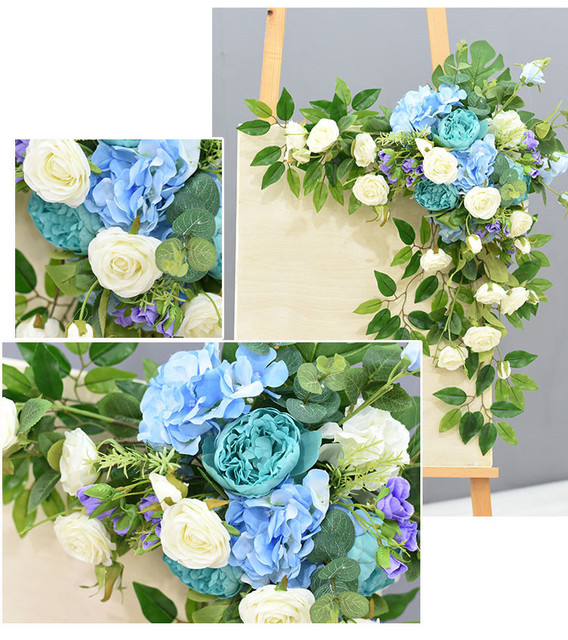 Sztuczny kwiat dekoracje ślubne wierszem - znak witający gości, kreatywne dekoracje fotografią, rekwizyty do drzwi domowych, narożne kwiaty do wianka i girlandy - Wianko - 3