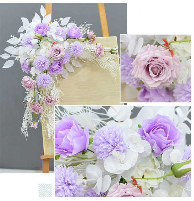 Sztuczny kwiat dekoracje ślubne wierszem - znak witający gości, kreatywne dekoracje fotografią, rekwizyty do drzwi domowych, narożne kwiaty do wianka i girlandy - Wianko - 13