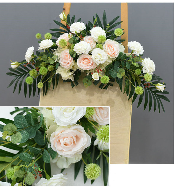 Sztuczny kwiat dekoracje ślubne wierszem - znak witający gości, kreatywne dekoracje fotografią, rekwizyty do drzwi domowych, narożne kwiaty do wianka i girlandy - Wianko - 8