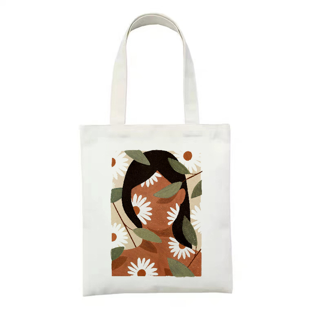 Płócienna torba na ramię dla kobiet z motywem słońca i księżyca - Wianko - 12
