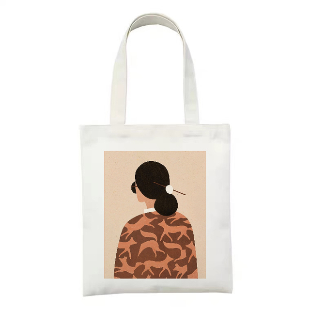 Płócienna torba na ramię dla kobiet z motywem słońca i księżyca - Wianko - 18