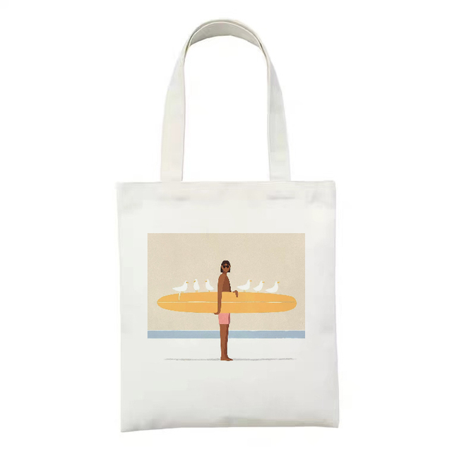 Płócienna torba na ramię dla kobiet z motywem słońca i księżyca - Wianko - 16
